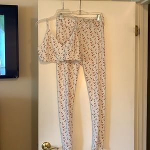 Free People cherry lounge set